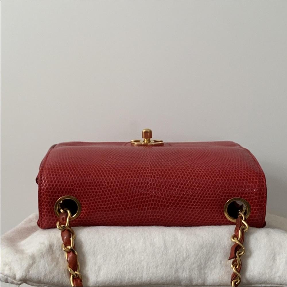 RARE Chanel Red Lizard square mini collectible - Picture 6 of 16